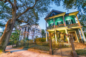 Beautiful colorful homes of New Orleans, Louisiana
