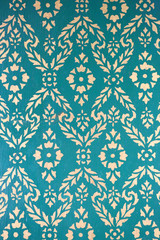 Traditional Vintage style on the wall of temple.