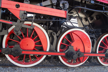 Fototapeta na wymiar Details of Polish steam locomotive.
