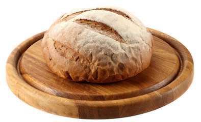 freshly baked bread on wood background
