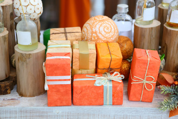 Set of gift boxes.