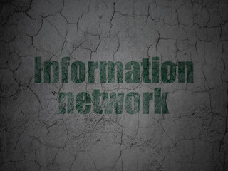 Information concept: Information Network on grunge wall background