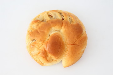 Brown bread on a white background in Thailand