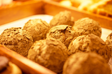 Bakery. Textured buns.