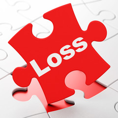 Finance concept: Loss on puzzle background