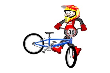 Obraz premium BMX rider isolated over white