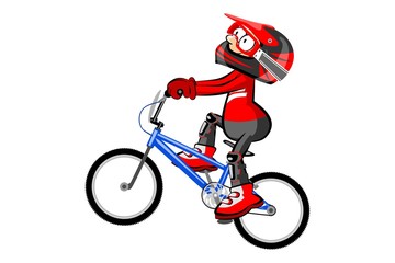 BMX rider isolated over white