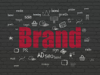 Marketing concept: Brand on wall background