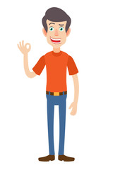 Man showing a okay hand sign