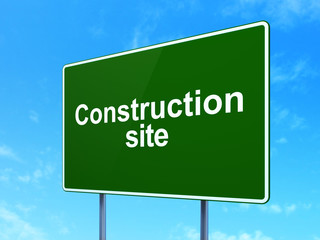 Construction concept: Construction Site on road sign background