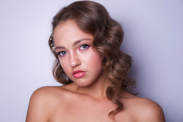 Fototapeta premium portrait of woman with hair style