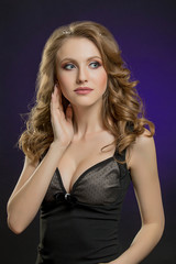 Fototapeta premium Beautiful girl in a dress