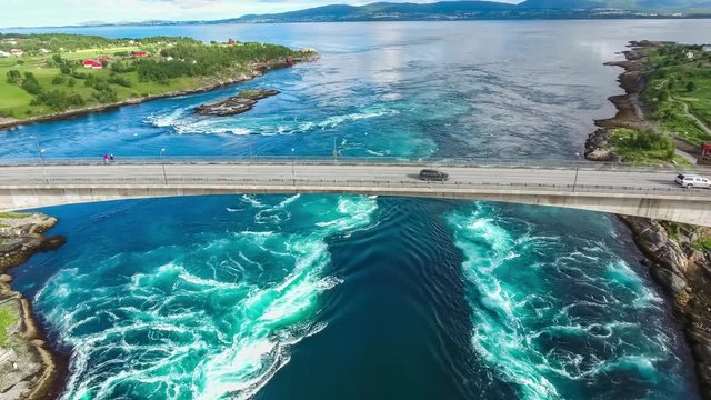 Whirlpools of the maelstrom of Saltstraumen, Nordland, Norway