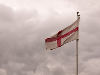 england flag swaying in the wind folded