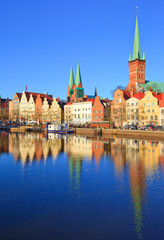 Lübeck vue des rives, de la Trave 