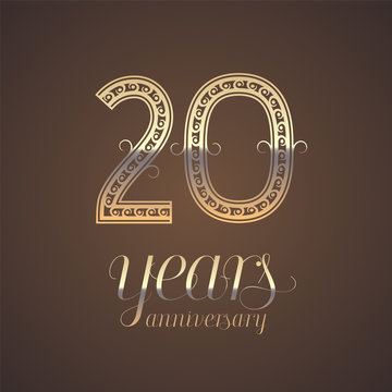 20 years anniversary vector icon, symbol