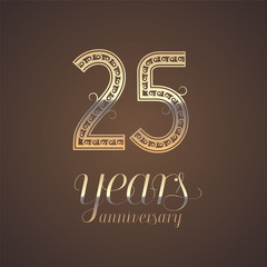 25 years anniversary vector icon, symbol