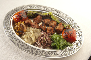 Shish kebab serving.