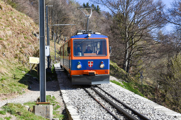 Rack train that rises to the summit of Mount Generoso