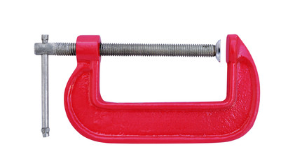 Red metal clamp