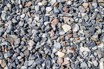 Crushed stone as a background