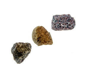 Stones on a white background