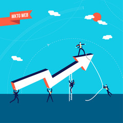 Business marketing teamwork success illustration