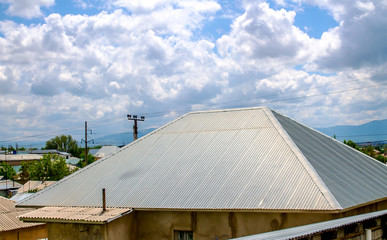 Roof of the house from the metal profile