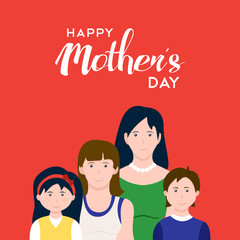 Fototapeta na wymiar Happy mothers day family love illustration
