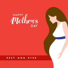 Happy mothers day pregnant mom quote illustration