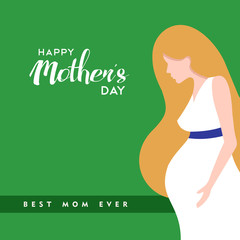 Happy mothers day pregnant woman illustration