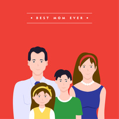 Fototapeta na wymiar Happy mothers day family love illustration