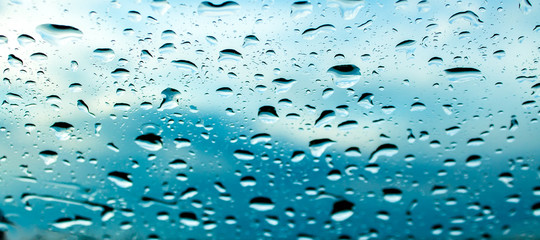 Rain drops on the glass