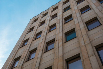 Fototapeta na wymiar beautiful and big marble facade of an finance building