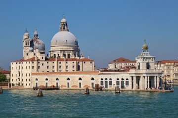 Fototapeta na wymiar The baroque church Santa Maria della Salute in Venice. Italy, Europe.