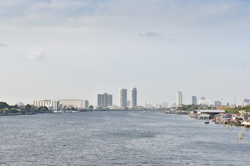 View of Chao Phraya River front, Bangkok THAILAND