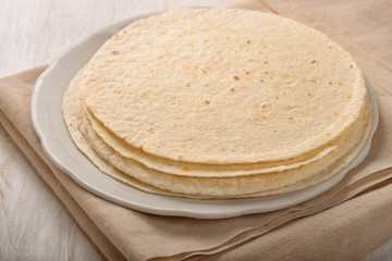 Stack of  wheat flat bread