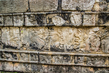 Art Carvings in Chichen Itza Mayan City