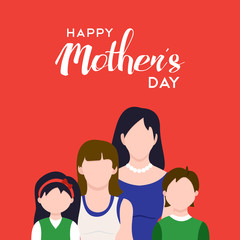 Happy mothers day family celebration illustration