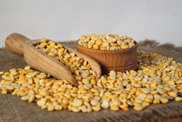 Yellow peas. A natural product from leguminous crops