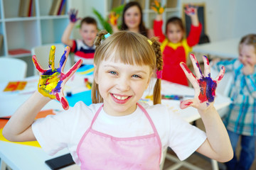 Art lesson in kindergarten