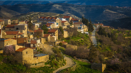 Fototapeta na wymiar View of the Cypriot village