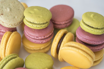 closeup of macarons