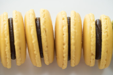 closeup of macarons
