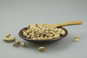 closeup of pistachio nuts