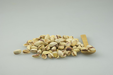 closeup of pistachio nuts