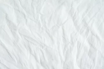 Papier Peint photo Poussière Wrinkled white cotton fabric texture background, wallpaper