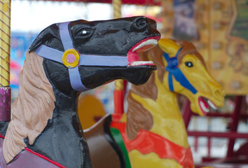 merry-go-round carrousel antique horses painted colors