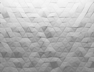 White shaded abstract geometric texture. Origami paper style. 3D rendering background.