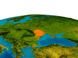 Moldova on model of planet Earth